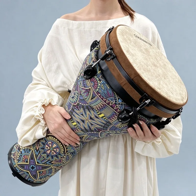Large Djembe Drum 12 Inch Professional African Drum Adult Beginners Portable Hand Drums Rare Percussion Instruments with Bracket