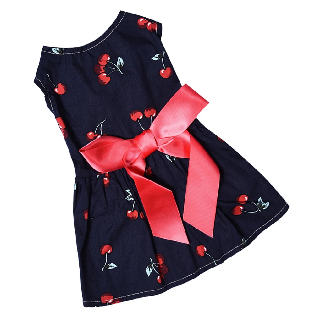 

Summer Pet Dog Dress Sleeveless Puppy Skirt Elegant Bowknot Design Lightweight Comfortable For Photo Shoots Xs