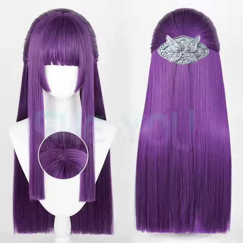 80cm Frieren Fern Cosplay Fantasy Wig Anime Heat Resistant Synthetic Hair Carnival Halloween Party Props +Wig Cap