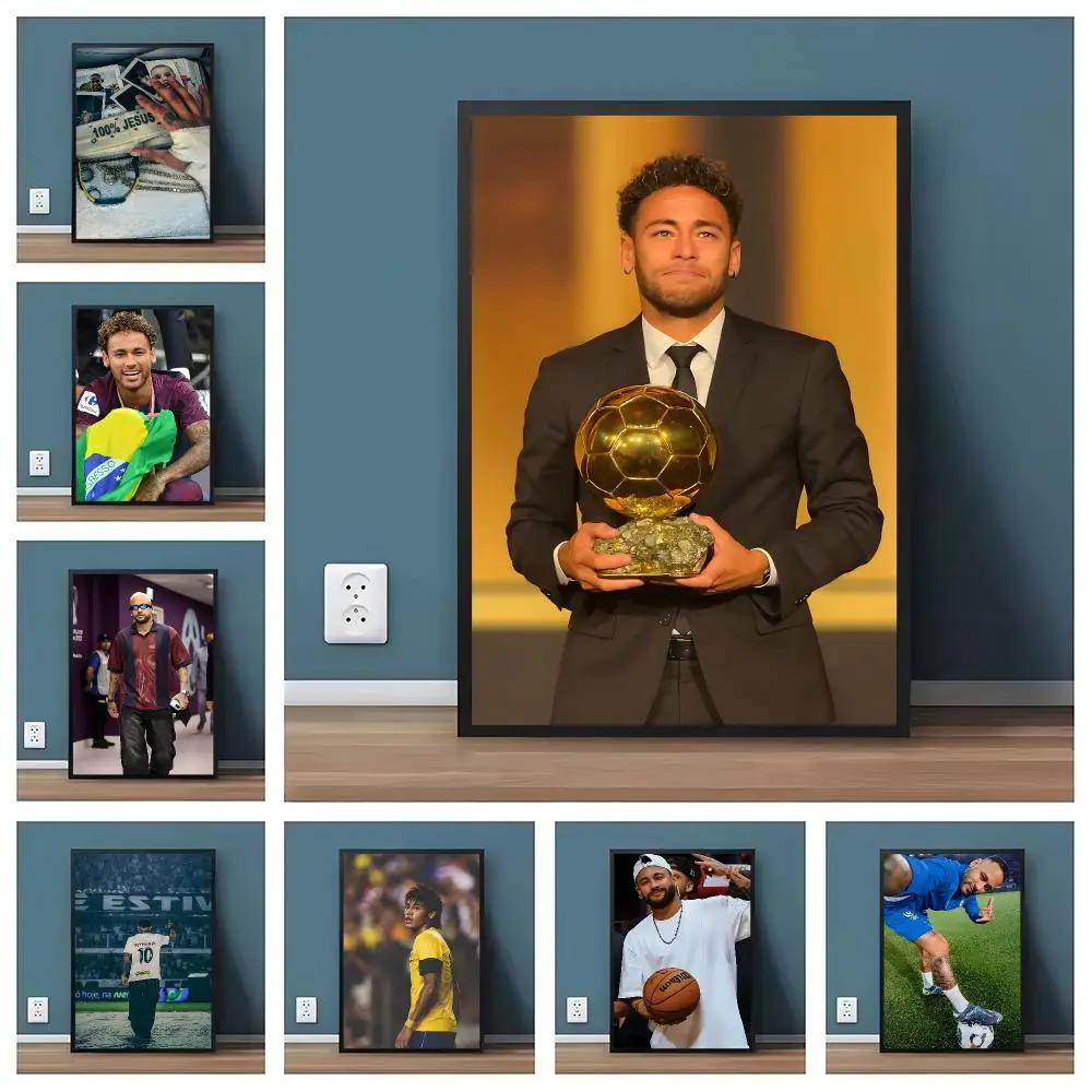 Brazil Football Legend N-Neymar Jr Poster Pegatina artistica HD autoadhesiva impermeable para salon dormitorio