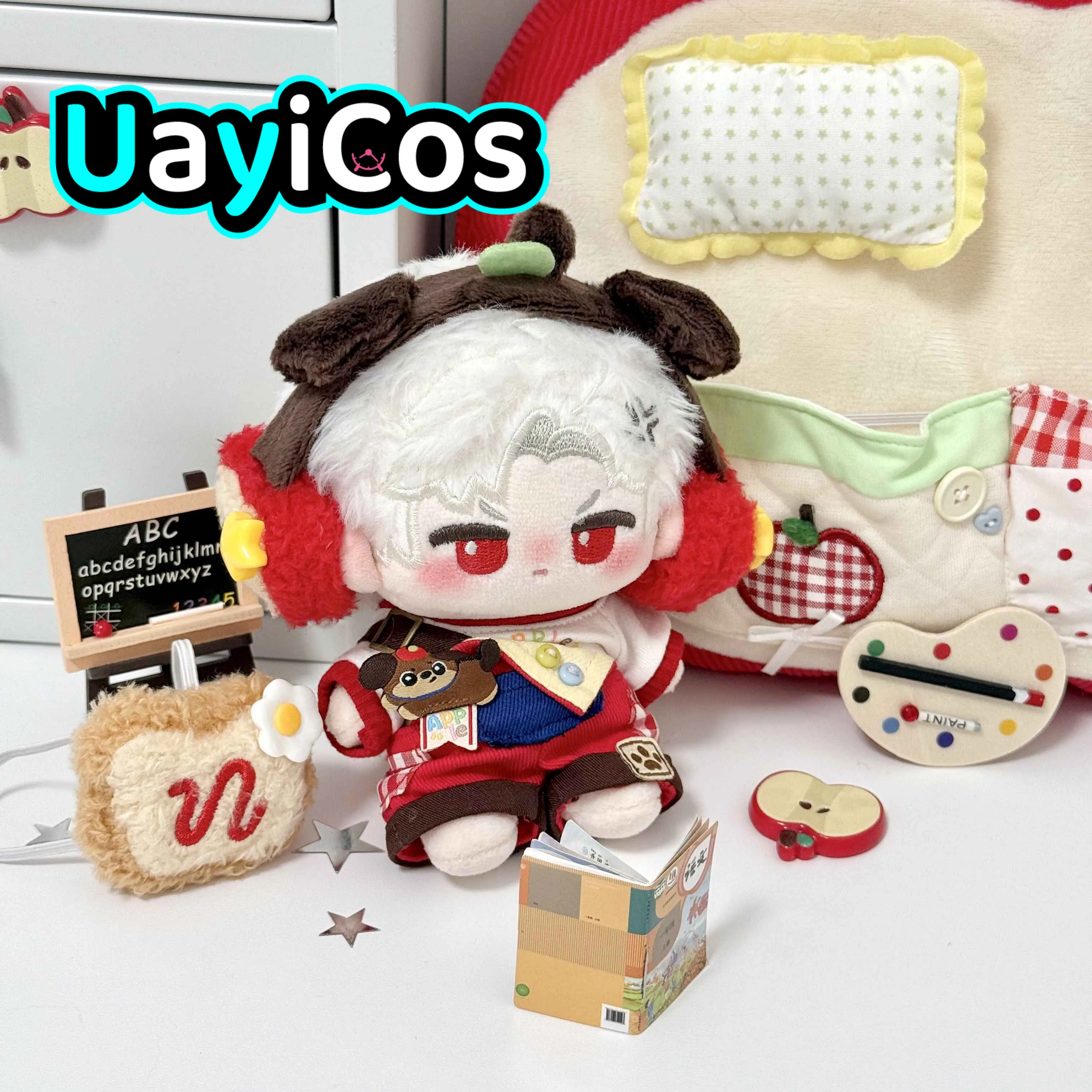 In stock 10cm Doll Clothes Sweater Brooch Apple Puppy Earphone Backpack Clothing Costume Suit Doll Anime Game Toy Kids Gifts