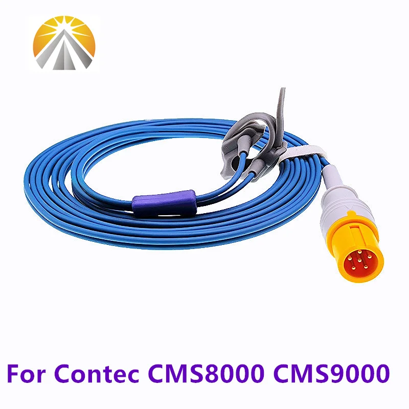 Reusable Contec SpO2 Sensor 6 Pin for CMS5100 CMS8000 CMS9000 Patient Monitor Digital PD Output Pulse Rate SAO2 Probe All Sizes