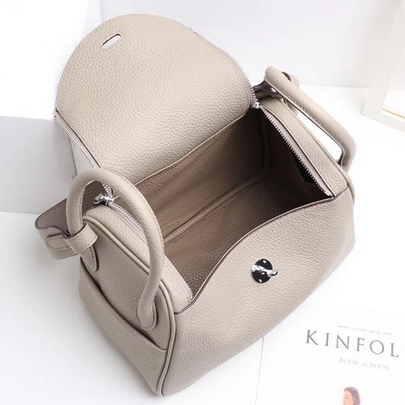 100% bolso Lindi de cuero genuino para mujer, bolso de hombro grande para mujer, bolso lateral bonito para mujer, bolsos de lujo