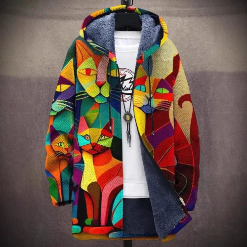 جايت قطني طويل أنيق مع طباعة رقمية ثلاثية الأبعاد وسحاب مخفي وطباعة رقمية عبر الحدود