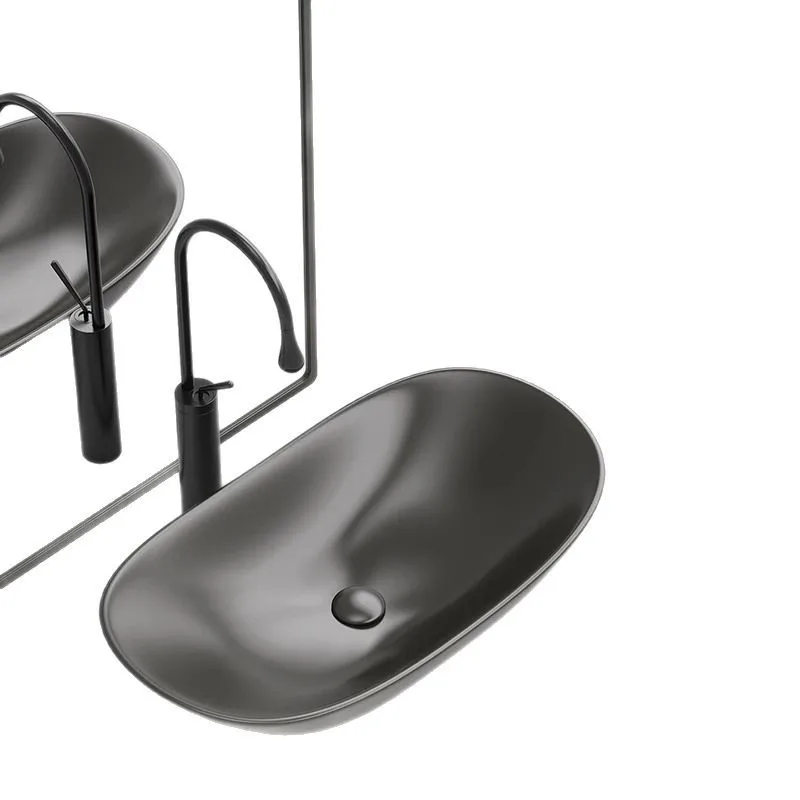 

Gun gray matte upper , wash basin single ingot basin ceramic