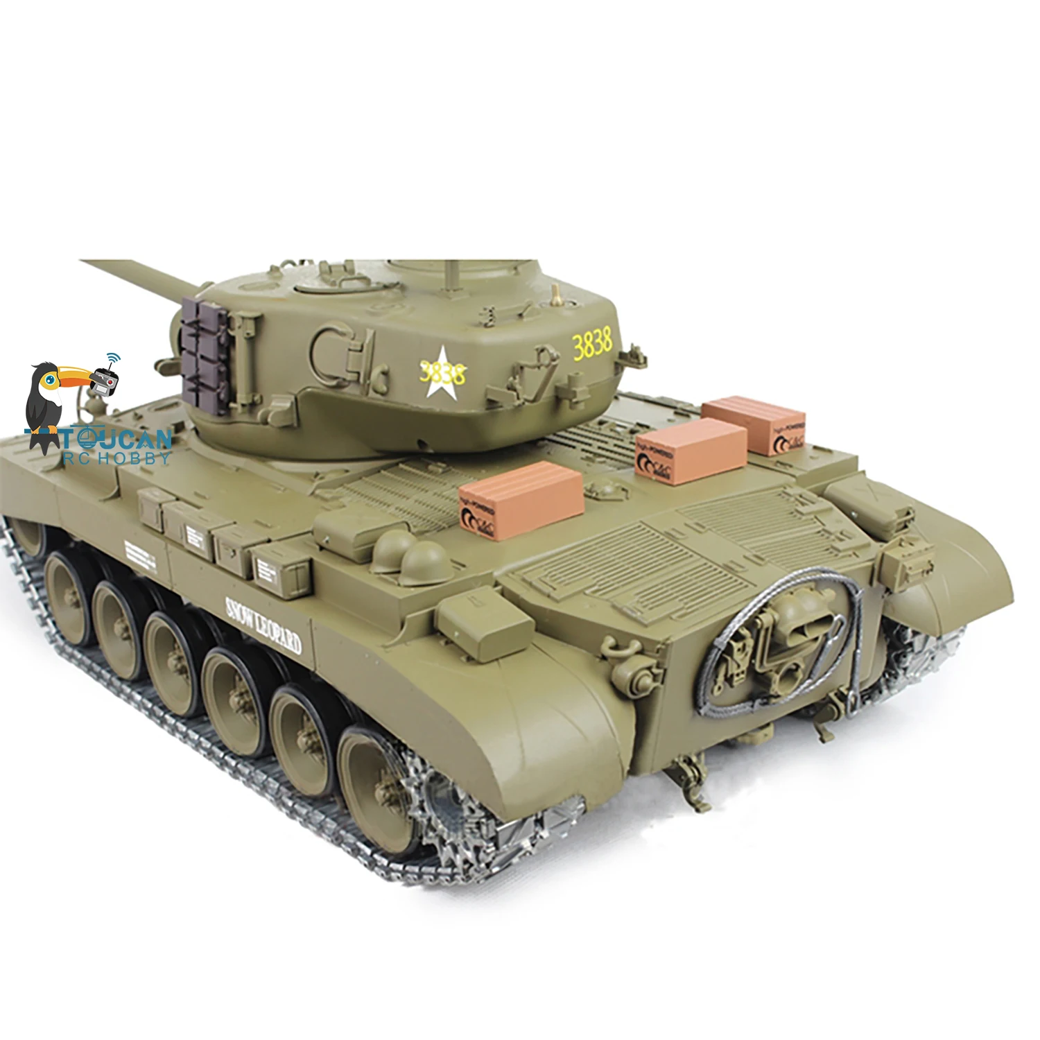 

HENG LONG 1/16 FPV Scale 7.0 Upgraded M26 Pershing RTR RC Tank 3838 Barrel Recoil Machine Gun Lights System Radio Toys TH20328