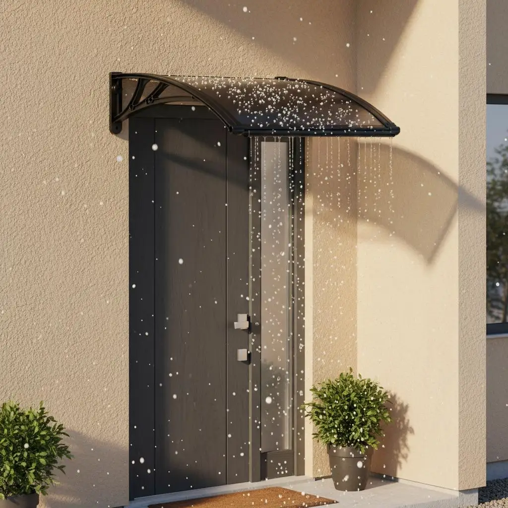 

Навесы для входных дверей, 24 x 24 дюйма, наружные навесы для входных дверей и окон с дренажем и кронштейном из АБС-пластика, защита от дождя, снега и солнца