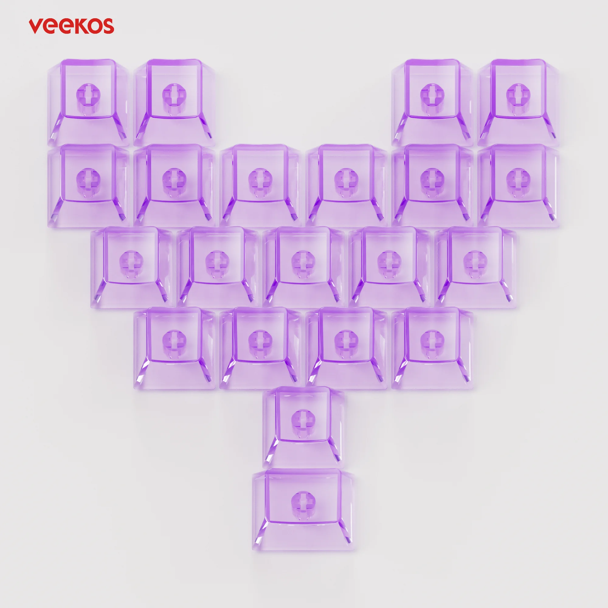 

21pcs PC Transparent Keycap Set Cherry Profile Crystal Translucent Love Shape Decoration Keycaps for MX Mechanical Keyboard