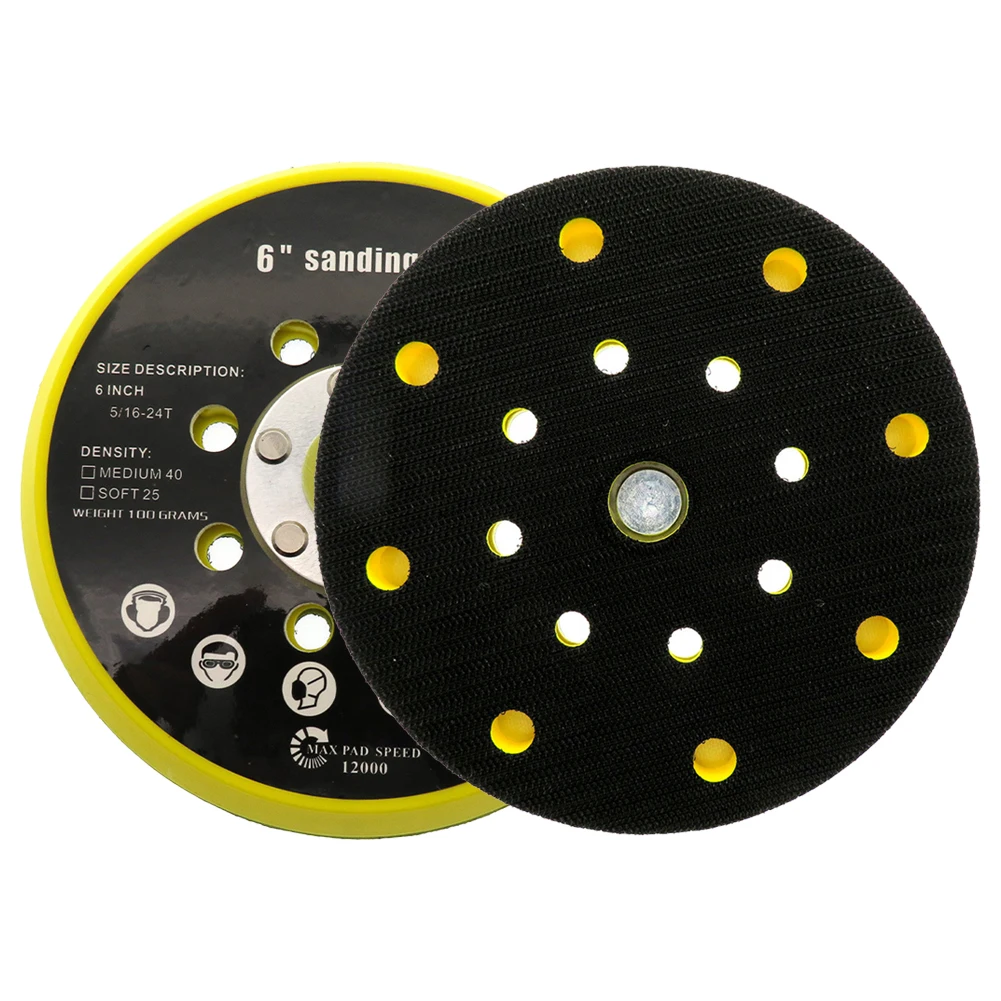 

6 Inch 150mm 17 Holes Sander Backing Pad Hook&Loop Sanding Pads Sanding Disc Flocking Plate Power Tools Accessories