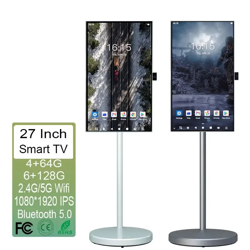 21.5 27 Inch Portable Moveable Touch Screen Smart Tv  Moveable Touch Screen Tv for Home Business Gaming