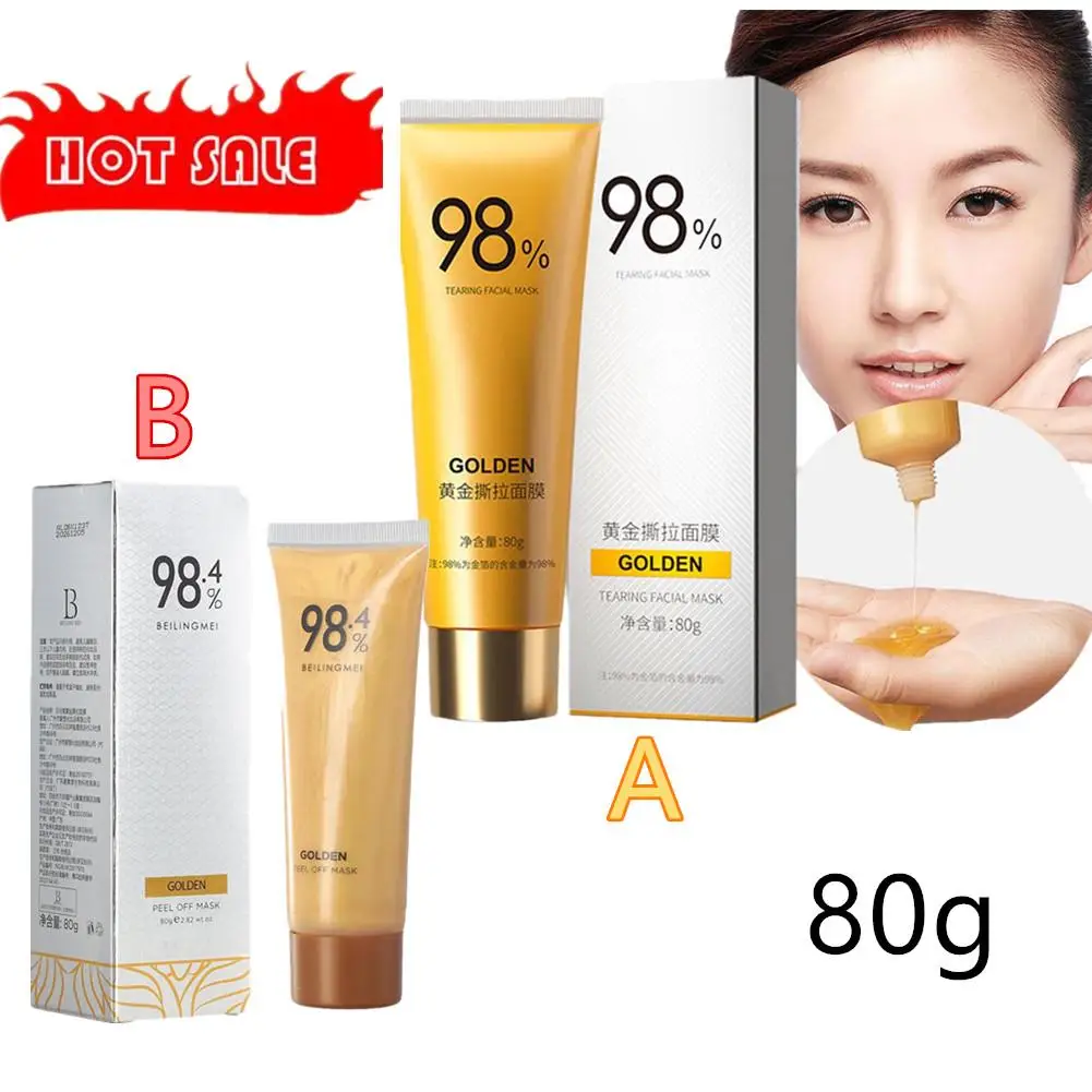 

80g Gold Peel Off Face Mask Gentle Oil Control Face Mask Moisturizing Purify Pores Facial Mask Removes Dirt Tearing Mask Skin