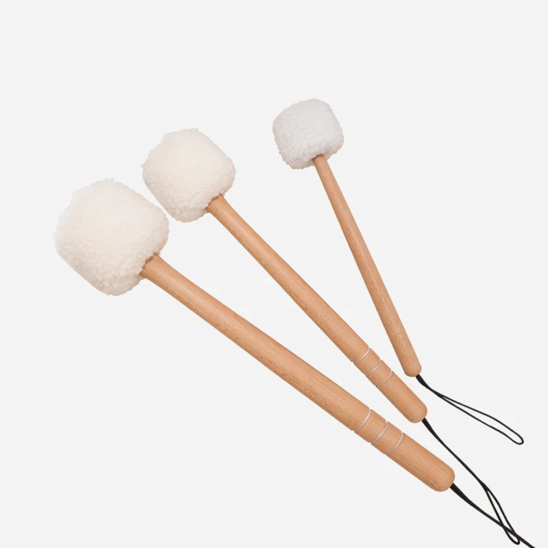 Professional sound therapy gong mallet soft hair head for sound healing and meditation instruments