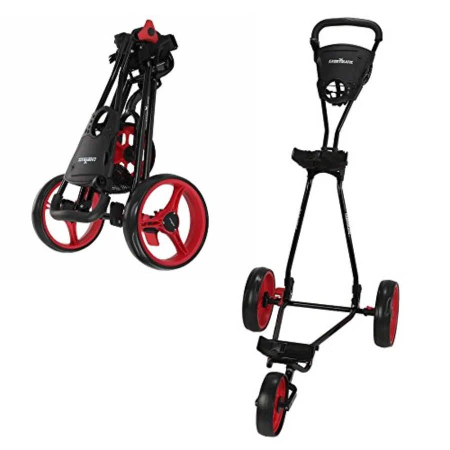 

Golf Continental 3 Wheel Folding Golf Push/Pull Cart Black/Red