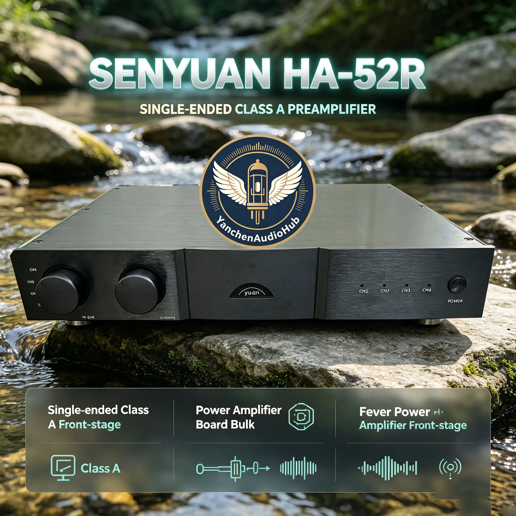 CHN 2027 Senyuan HA-52R Single-ended Class A Front-stage Power Amplifier Board Parts Fever Power Amplifier Front-stage Chassis