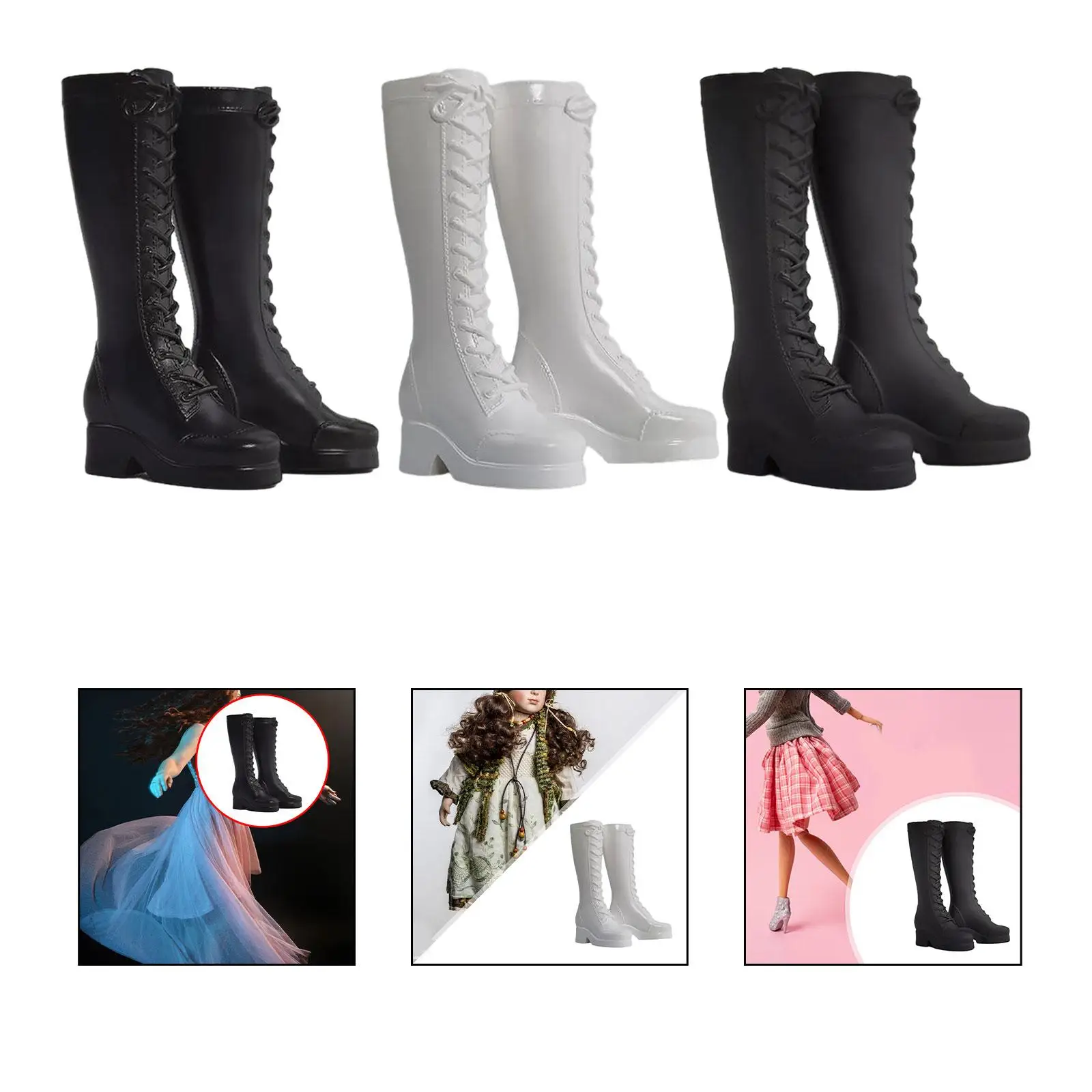 Mini bottes hautes pour figurines d'action féminines, accessoires, échelle 1/6