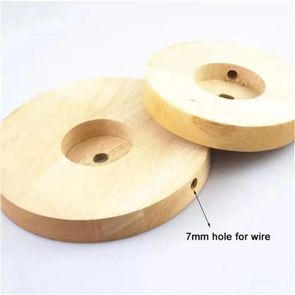 Wood Table Lamp Base, High quality Round 100mm 120mm 150mm Solid Wood Display Lamp Base Light Parts Stand for DIY Table Lamp