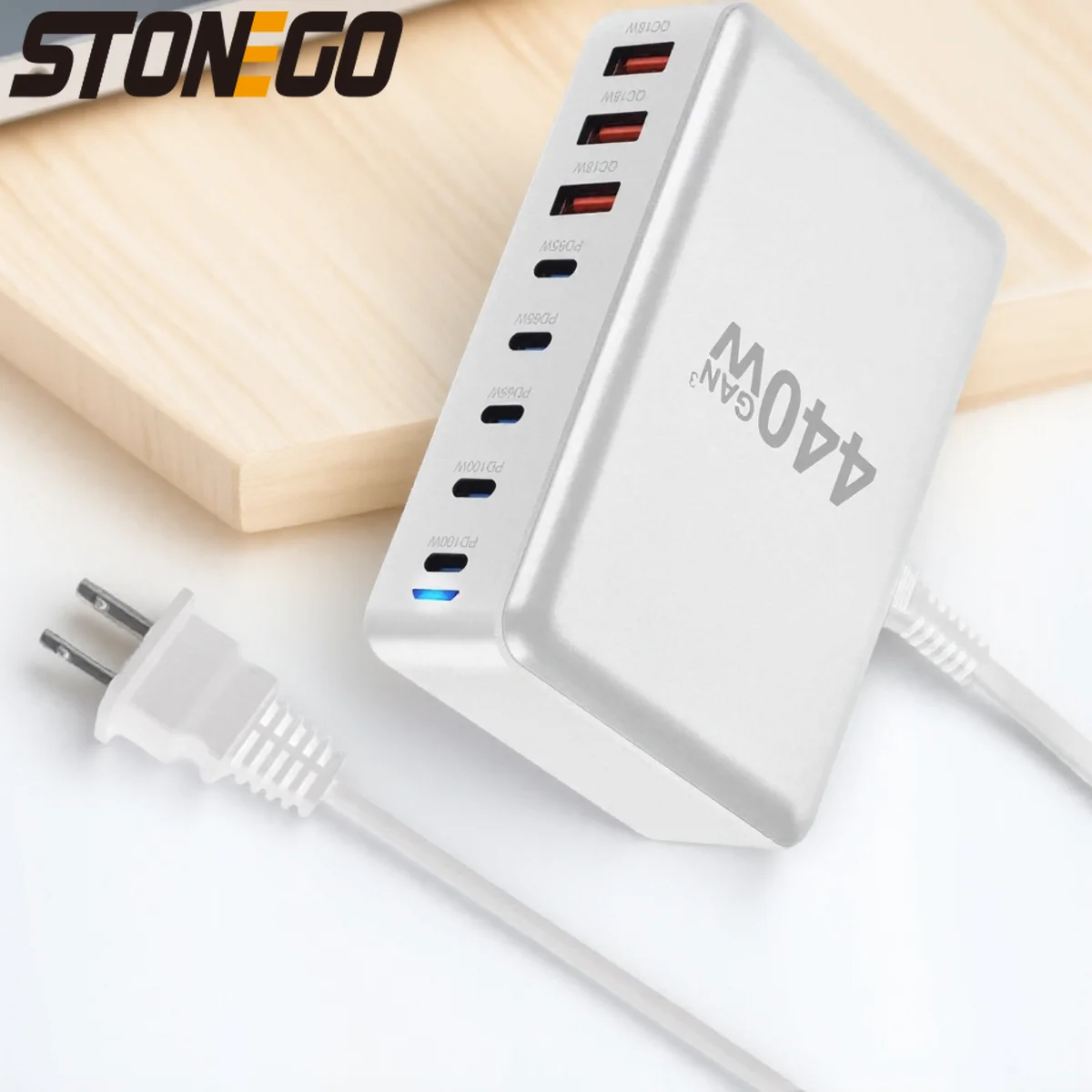 

Зарядная станция USB-C на 440 Вт с 8 портами, 100 Вт, двойной PD, совместима с MacBook Pro, Air, iPad, iPhone 16, 15, 14, 13 Pro Max