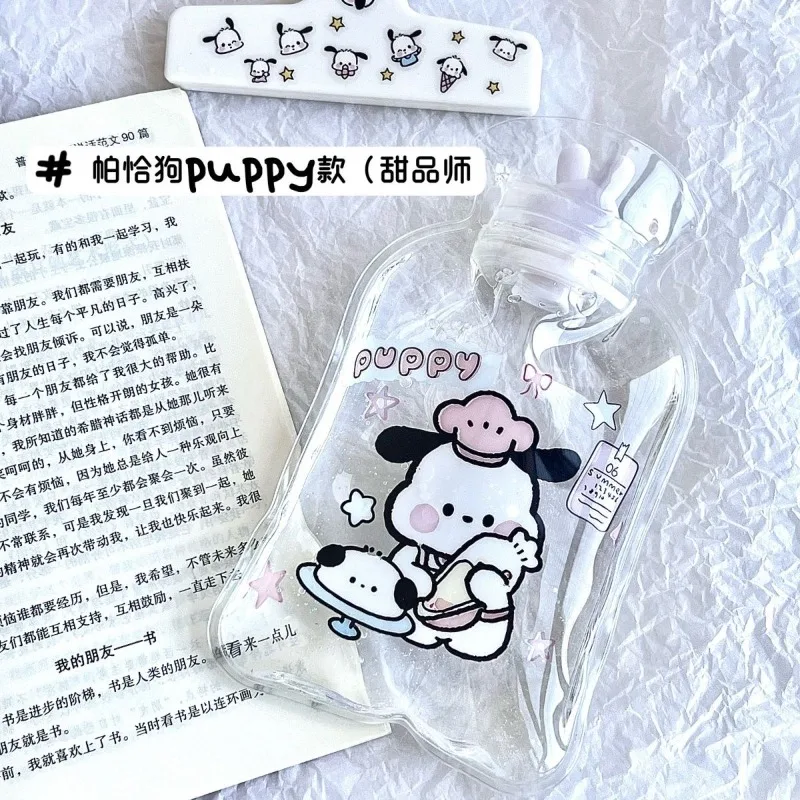 Autumn and winter cute Pochacco series water-filled hot water heating Sanrio student mini transparent portable hot water bottle