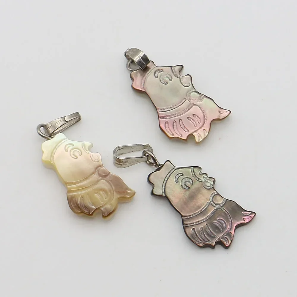 11x21mm Niche Creative Natural Seashell Carved Rooster Single Hole Loose Pendant DIY Necklace Earrings Jewelry Gift Accessories
