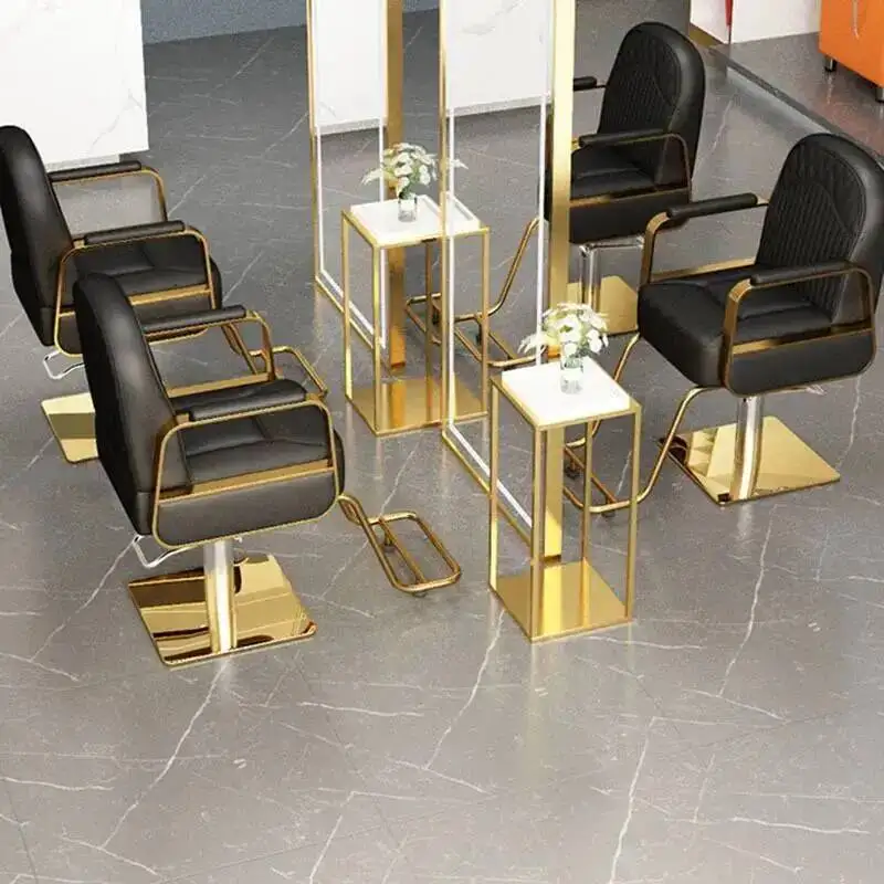 Chair Lifting Pedicure Stainless Steel Spa Barber Salon Chair Luxury Hairstylist Silla De Barberia Salon Furniture AA