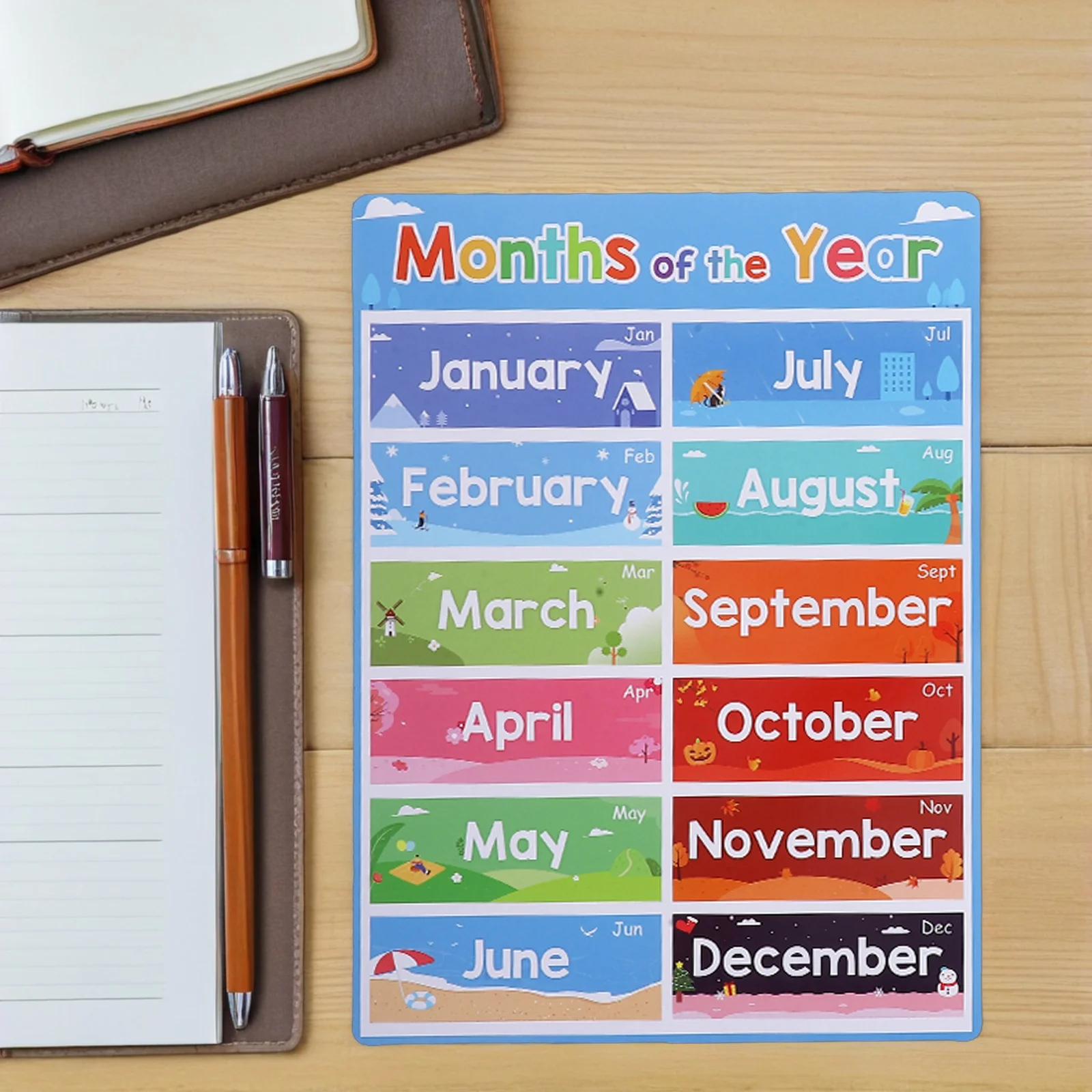 

12Pcs Kids Learning Posters Bundle Vibrant Educational Charts for Early Childhood Cognitive Development Home School Kindergarten