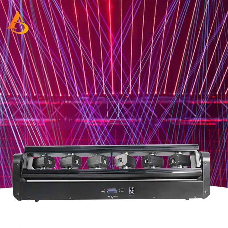 

6 eye laser light beam illumination DJ disco party wedding shake head projector wash DMX512 RDM stage effect
