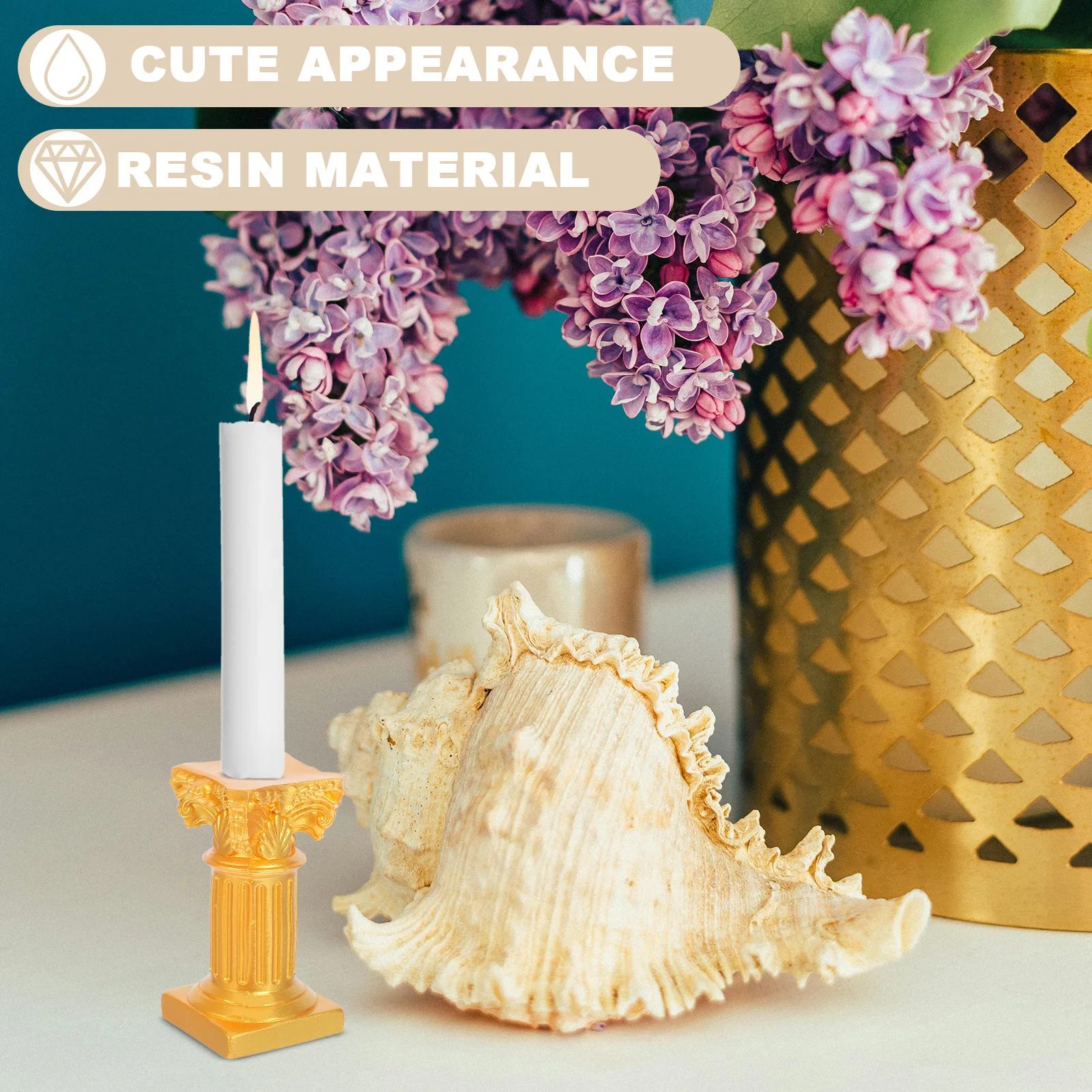 4Pcs Miniature Roman Pillar Stand Resin Material Versatile Base Home Decor Interior Artistic Roman Pillar Stand