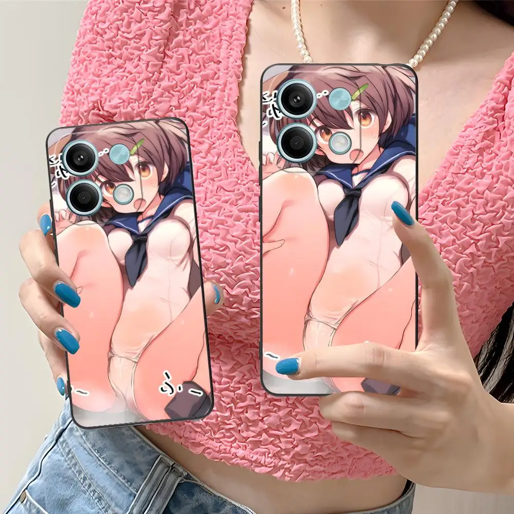 حافظة هاتف لهاتف Xiaomi Redmi Note 14 13 12 11 A5 3 2 1 Pro Plus 4G 5G طباعة ملونة واقية جميلة لطيفة لفتاة هنتاي Waifu