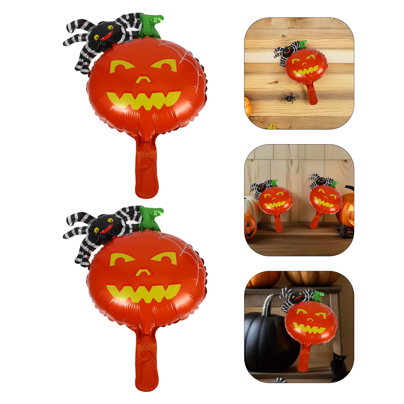 

10pcs Pumpkin Spider Balloons Halloween Party Decoration Aluminum Foil Bright Color Full Size Safe Use Photo Props