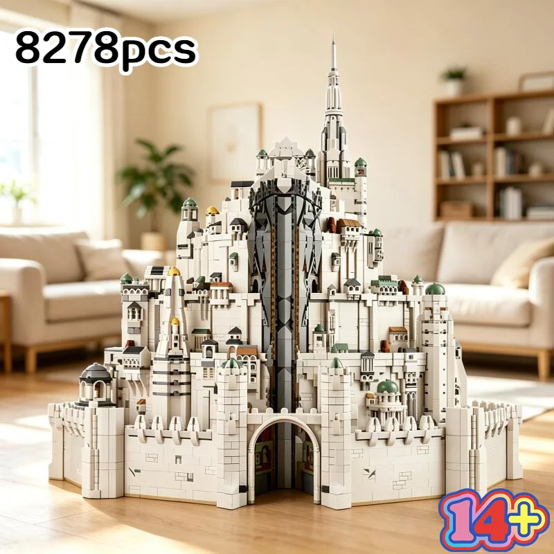 8278pcs classical Minas Tirith European Building Blocks Set Architecture Modular Assembly Model Bricks Creative Toys Adult Gifts