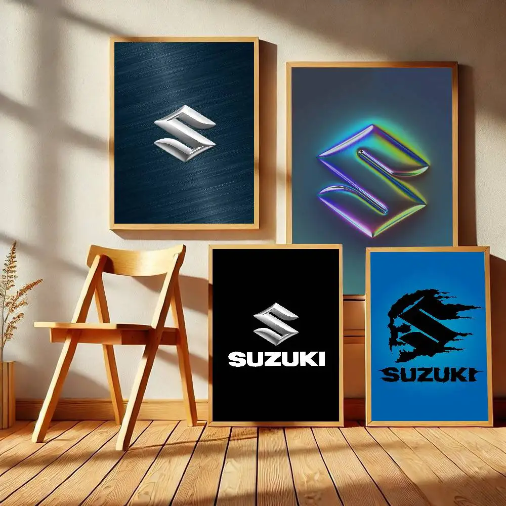 Motor S-Suzukis LOGO Anime Posters Sticky Whitepaper Prints Posters Artwork Kawaii Room Decor