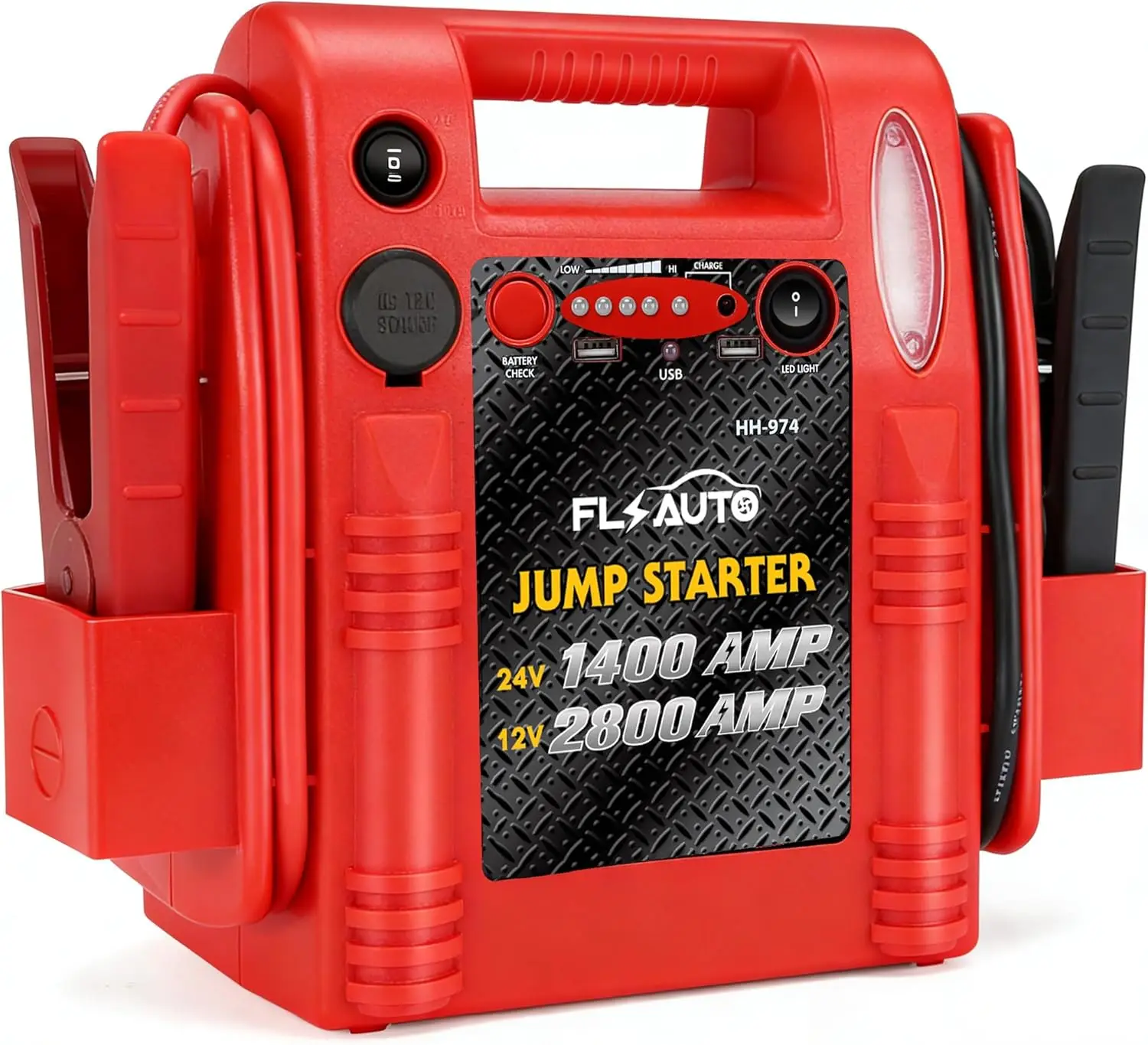 

Мощное пусковое устройство 2800/1400 А, 12В/24В для грузовиков, тракторов, экскаваторов - блок питания USB/DC