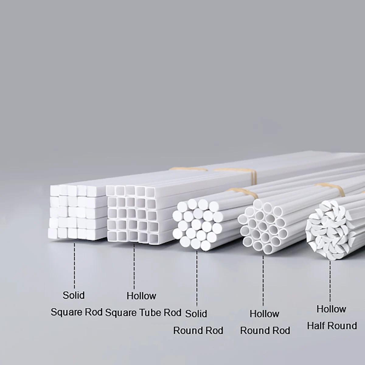 

ABS Plastic Round Rod Solid Square / Round / Half Round Rod DIY Handmade Sandbox Building Model Decoration Material