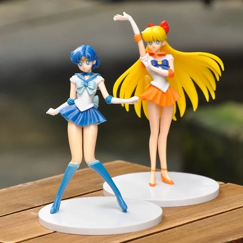 5 unids-set Sailor Moon figura de acción versión Q Kawaii Sailor Mars Júpiter Mercury Venus modelo colección de juguetes muñeca decoración de escritorio