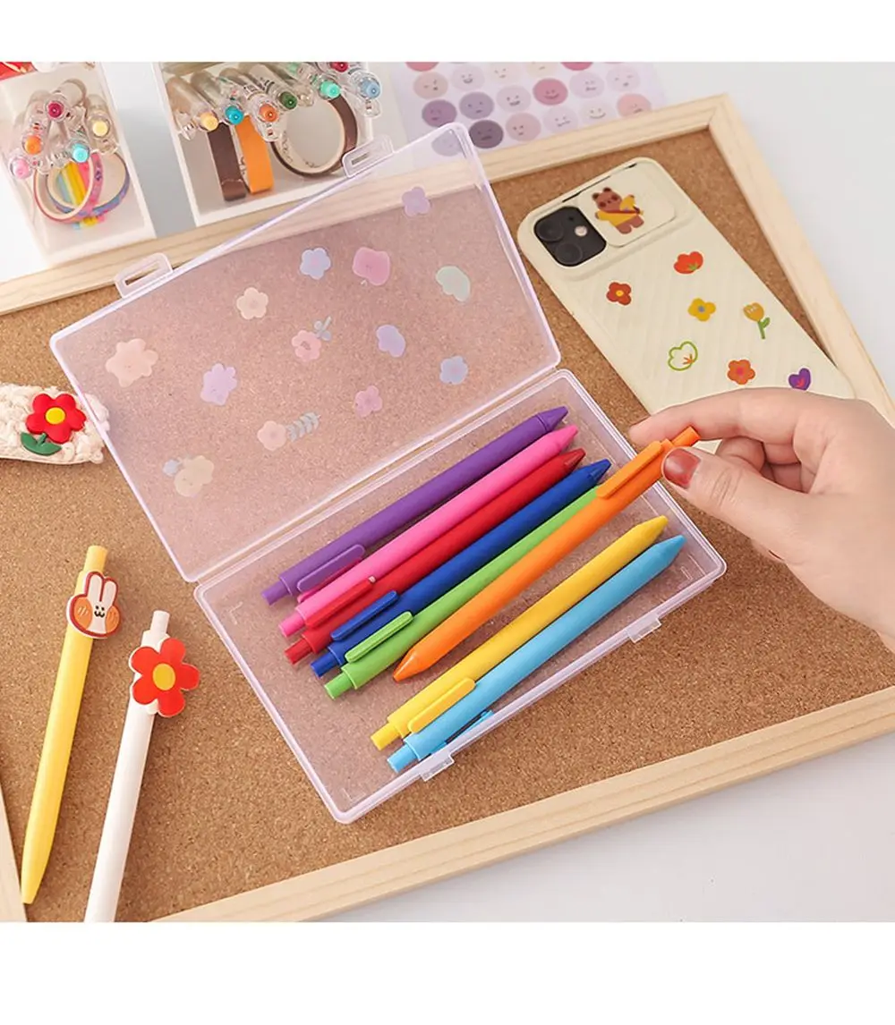1pcs/lot Transparent Desktop Organizer Pencil Box Photocards Storage Box Classification Box School Office Stationery