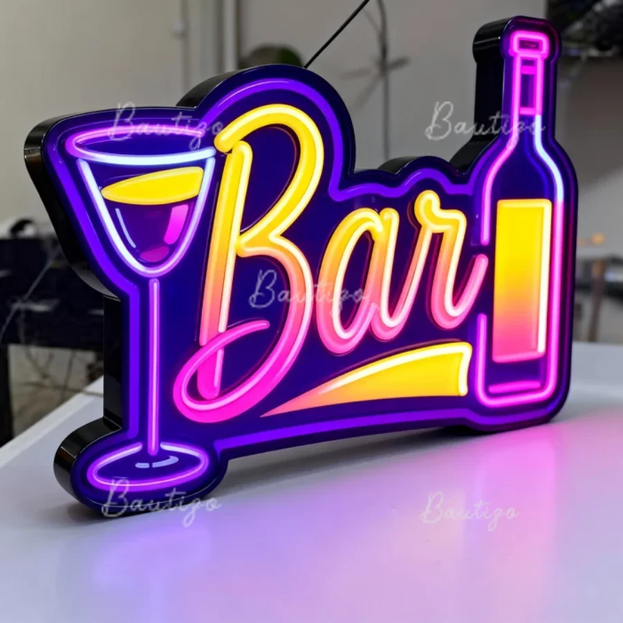Custom Light Sign Personalized LightBox One of A Kind 3D Printed Light Box Business Advertising Illuminated Wall Lightbox Sign