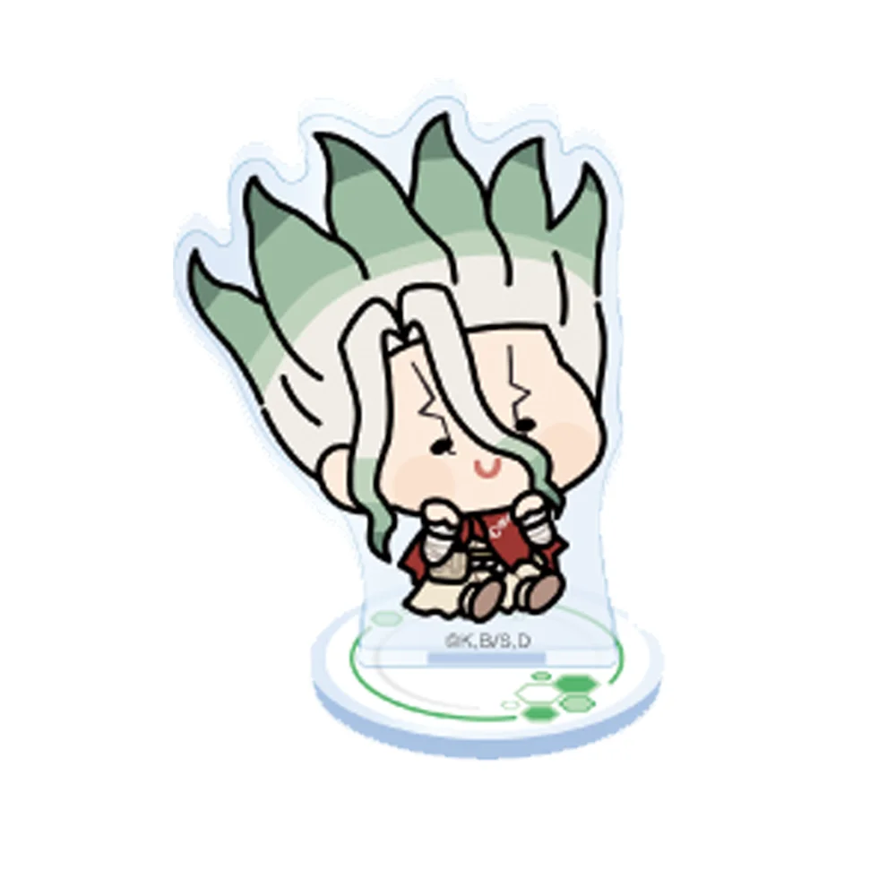 Anime Dr.STONE Senku Ishigami Kohaku Gen Asagiri Cute Chibi 10CM Acrylic Stand Keychain Character Model Desk Decor Collect Gifts