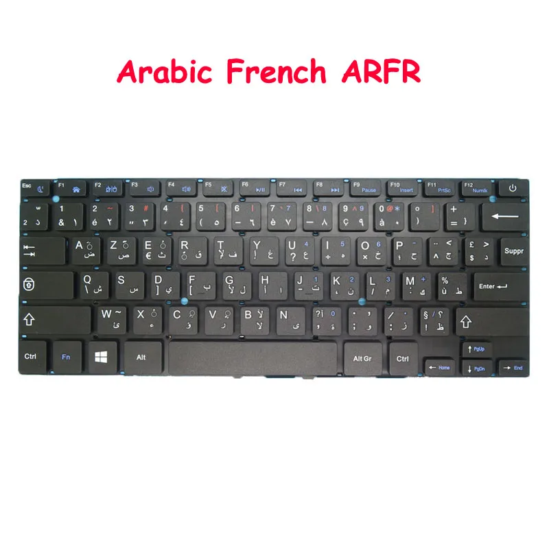 Laptop Keyboard For Insys 14P FV8-1402 FV5-ML1401 14'  English US Arabic French ARFR Belgium BE Turkey TR Black NO Frame New