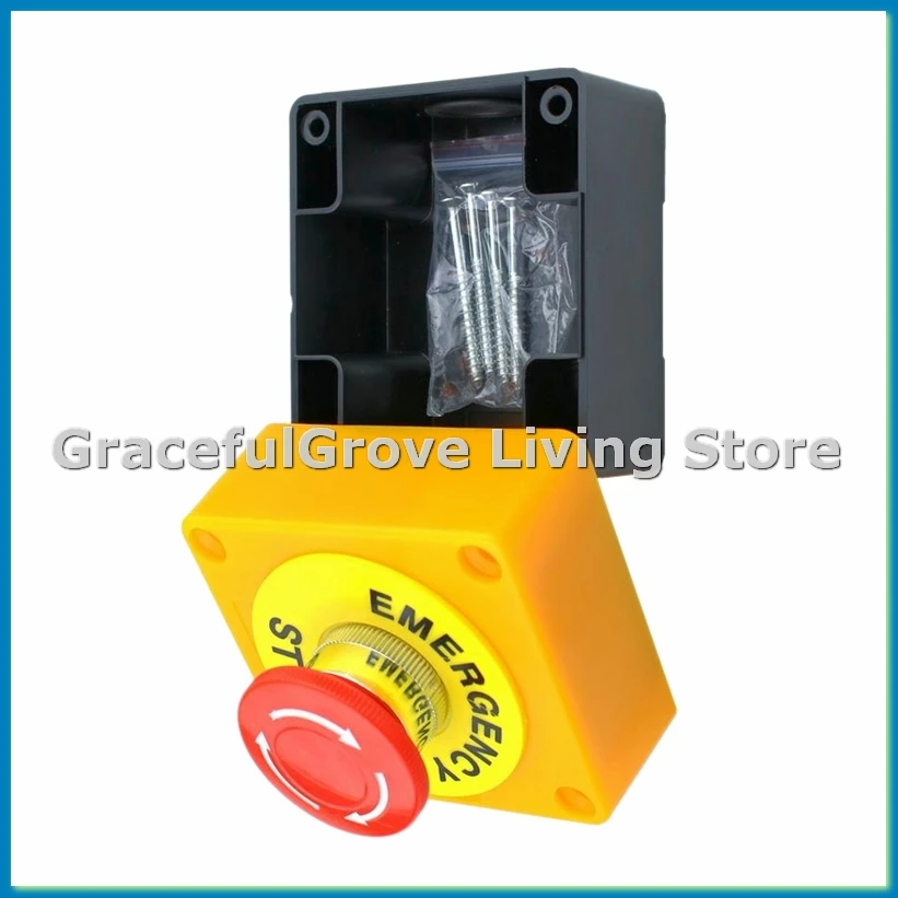 

2Pcs Red Mushroom Emergency Stop Shut Off Push Button Switch No + Nc 22Mm Cnc Gecko-ABFB