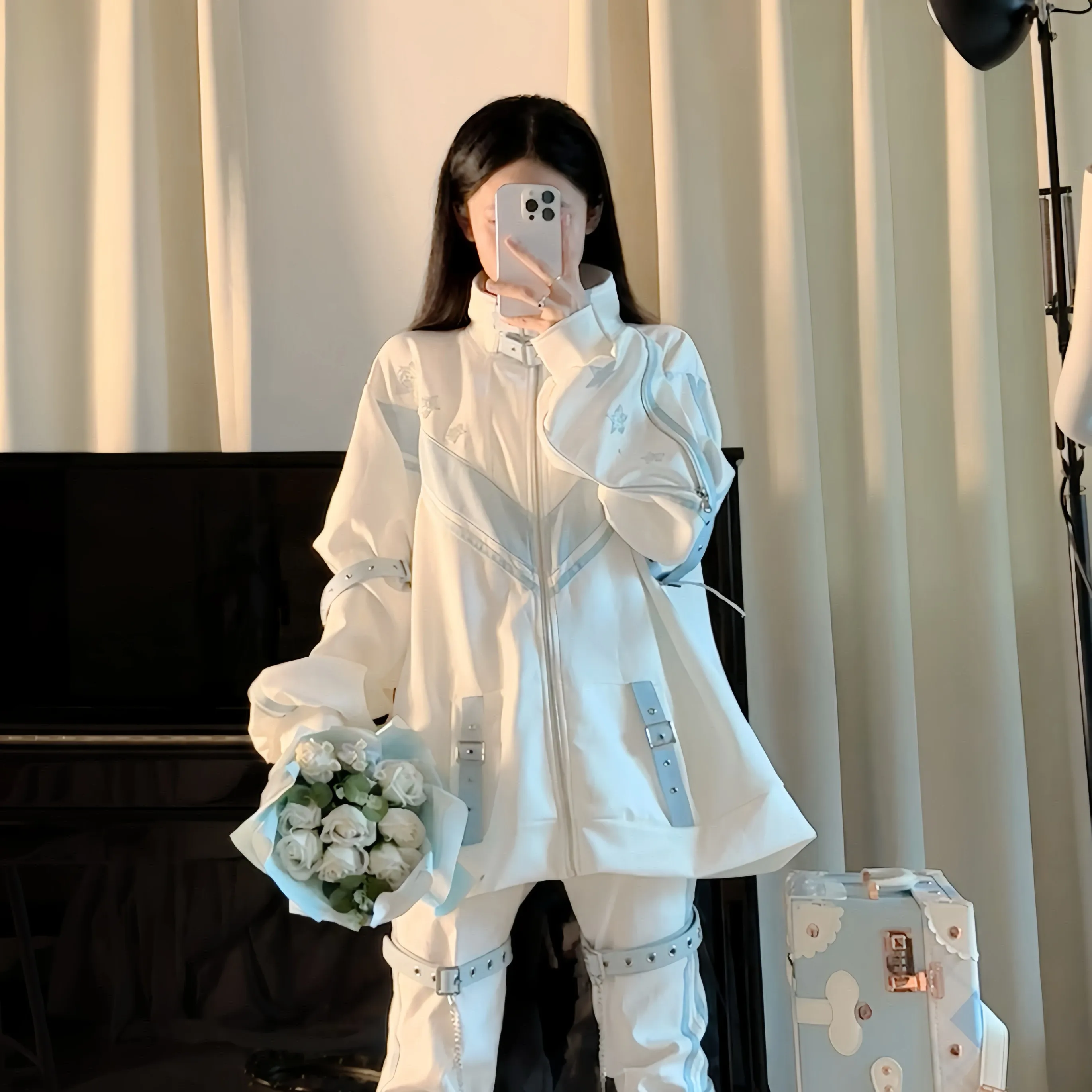 Harajuku Subculture Gothic Sweet Cool Fashion Jacket Sports Sweatshirt Student Y2K Kawaii Punk Loose Coat Aesthetic Clothing