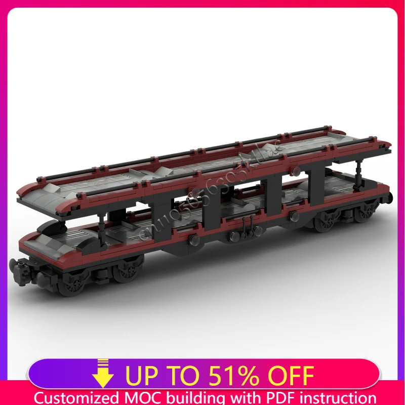 

НОВЫЙ 494 шт. MOC City, 4-осевой автомобиль, транспортный вагон, модель грузового поезда, сделай сам, креативные идеи, технология, детская игрушка в сборе, головоломка, подарок