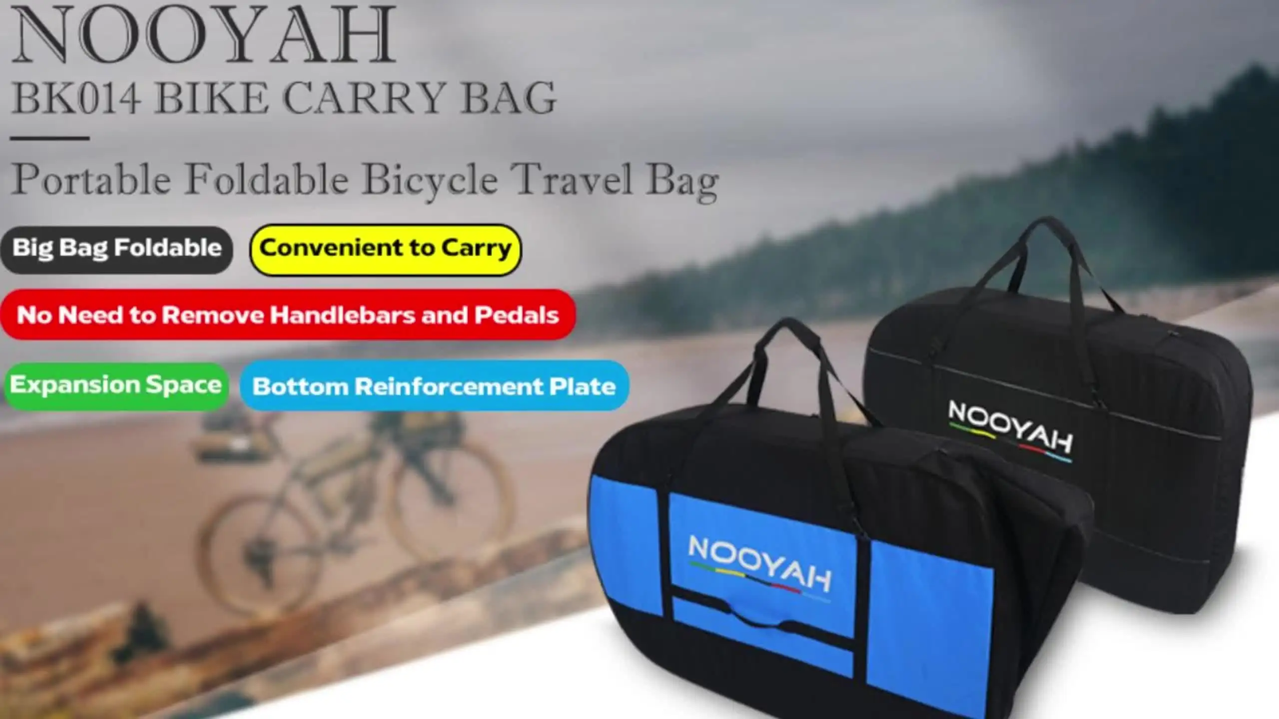 3170）NOOYAH 自転車バッグ　キャリーバッグ　キャスター付き NOOYAH 自転車輸送バッグ 自転車旅行バッグ MTB ロードバイク 保護