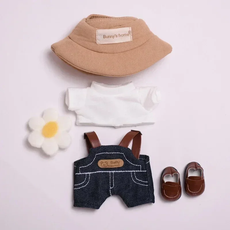 17cm kawaii labubu lisa mesmas roupas caem na série selvagem os monstros labubu boneca de pelúcia mudando roupas diy saia jogo personalizado