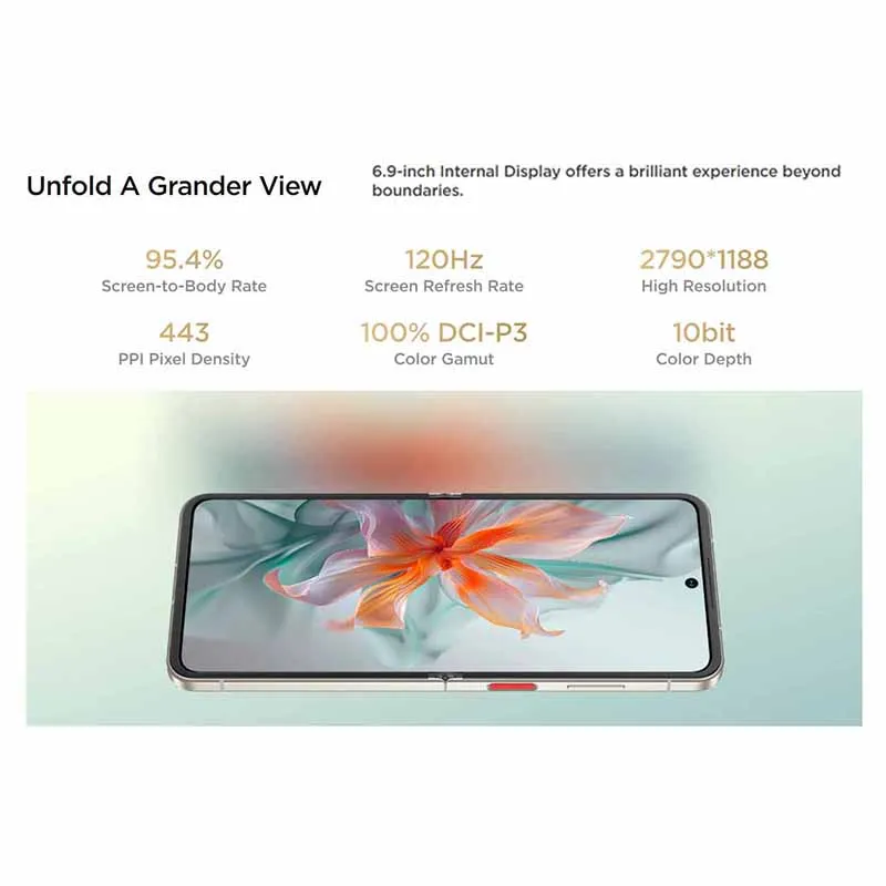 Globalna wersja Nubia Flip 5G Telefon 50 MP AI Podwójny aparat 6.9” Snapdragon 7 Gen 1 120 Hz 4310 mAh Bateria 33 W Szybkie ładowanie telefonu