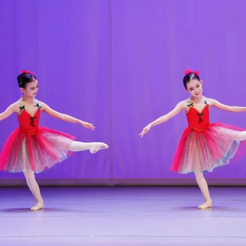 Tutu pour enfants, Costume duo à Variation cerise du comtesse, robe de Ballet pour filles