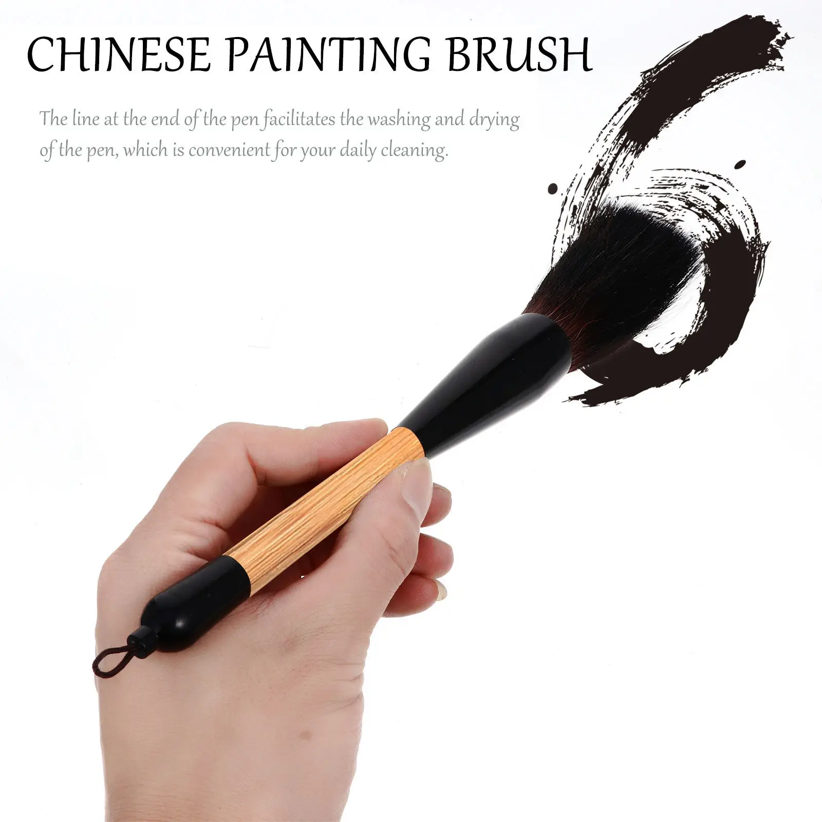 Chinese Calligraphy Brush Pen Set 2pcs Wolf Hair Wool Blend Soft Bristles for Ink Painting & Practice