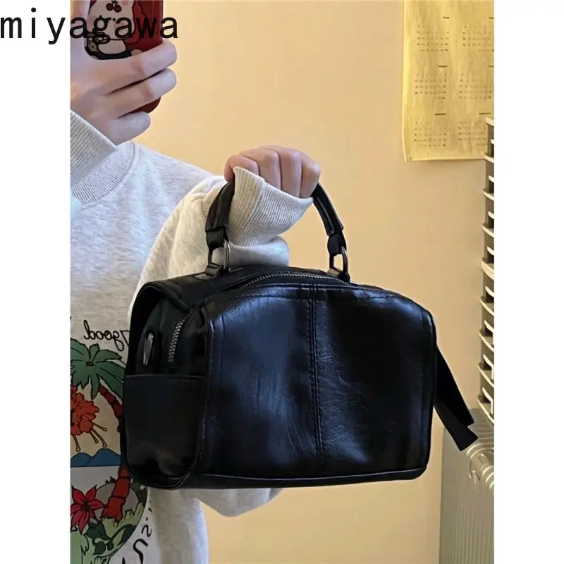 Miyagawa Outdoor Bag Women\'s Korean One Shoulder Bucket Bag Retro Casual Underarm Camera Bag Fashion New Handheld Crossbody Bag