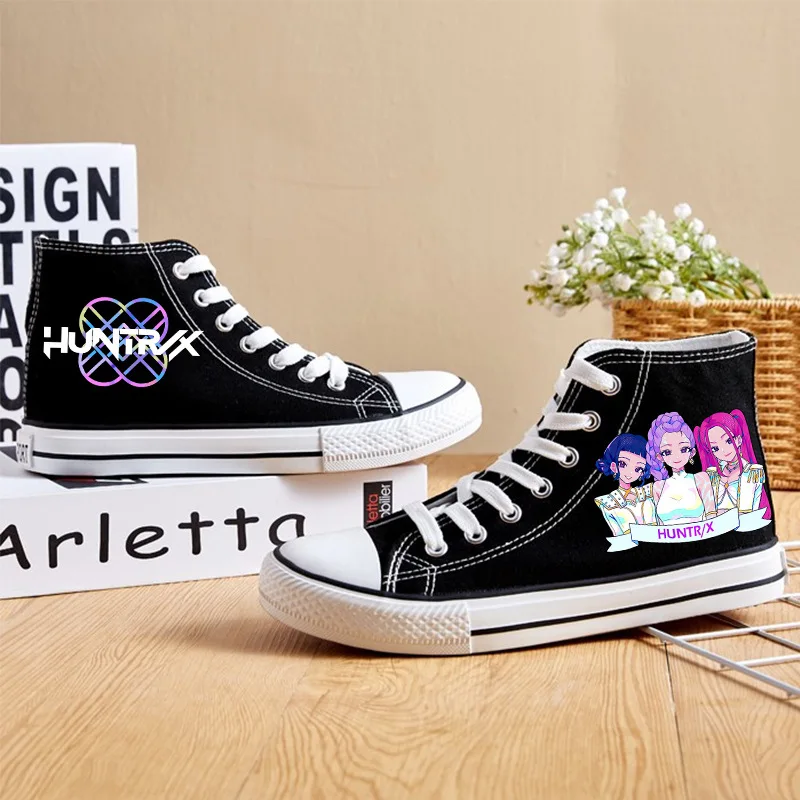 

Повседневная парусиновая обувь с милыми героями мультфильмов для женщин и девочек KPop Demon Hunters, мягкая спортивная обувь, подарок подруге, размер ЕС 35-44