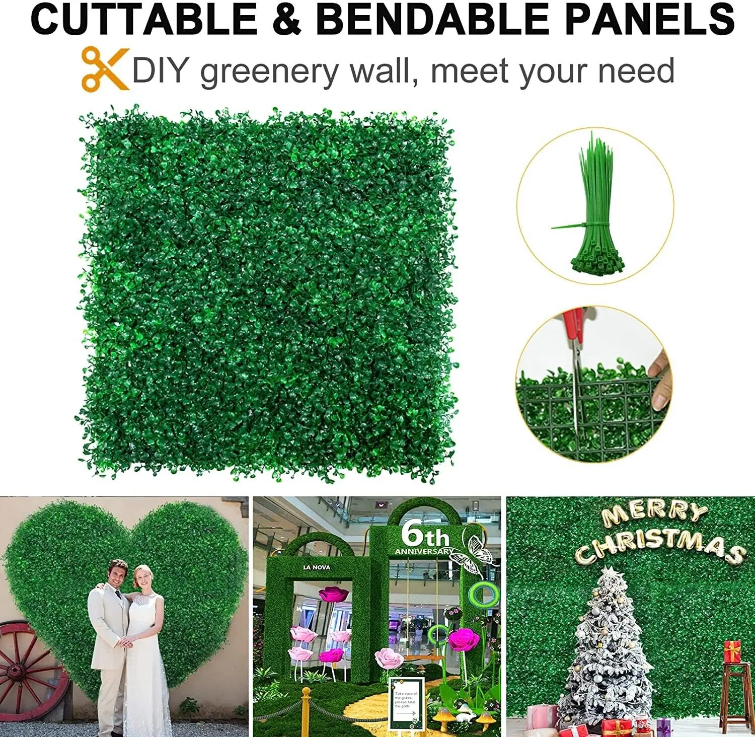 Artificial Plants Grass Wall Backdrop Flowers wedding Boxwood Hedge Panels Fence Greenery Walls Wall Decor