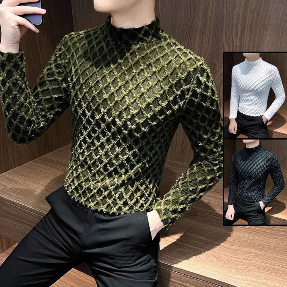 

2025 зимняя новая мужская однотонная футболка с длинным рукавом в американском стиле ретро, модный тренд, уличный повседневный свободный нишевый мужской топ